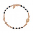 BRACCIALE ROSARIO ARGENTO ROSE CRISTALLI BLU