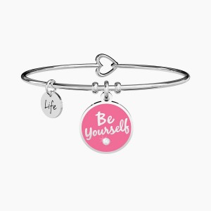 BRACCIALE DONNA ACCIAIO BE YOURSELF SMALTO ROSA