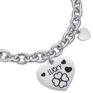 BRACCIALE DONNA CATENA CUORE INCISO LUCKY