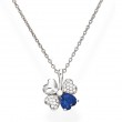 COLLANA DONNA ARGENTO RODIATO QUADRICUORE BLU