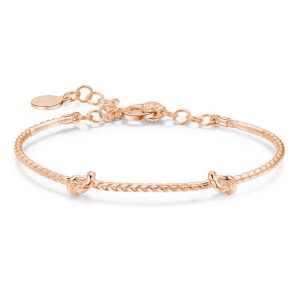 BRACCIALE DONNA ARGENTO ROSÈ DUE NODI