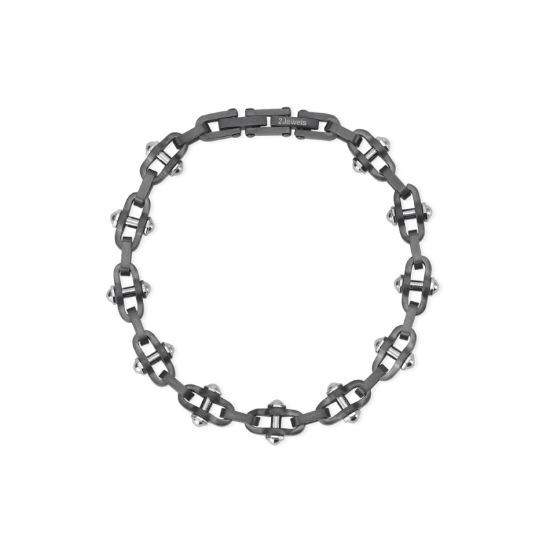 BRACCIALE UOMO ACCIAIO GUN METAL PVD NERO