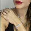 BRACCIALE SEMIRIGIDO DONNA ARGENTO CON NOME