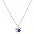 COLLANA DONNA ARGENTO RODIATO QUADRICUORE BLU